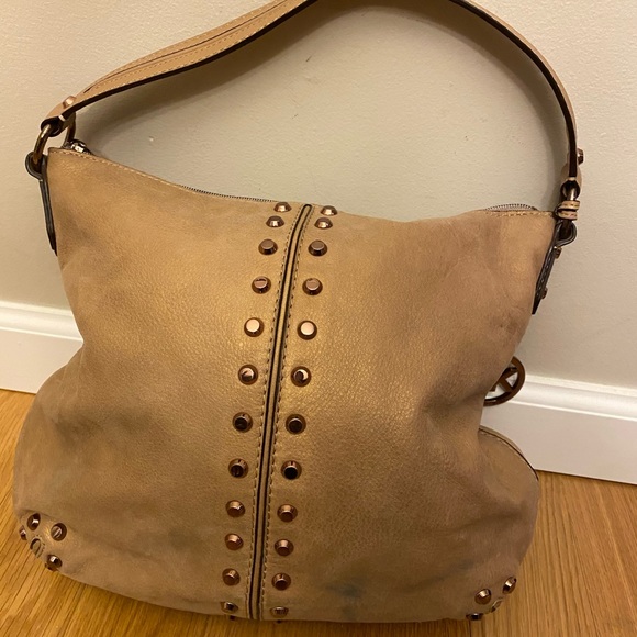 Beige Suade Michael Kors Purse /Rose Gold Accents - Picture 3 of 3